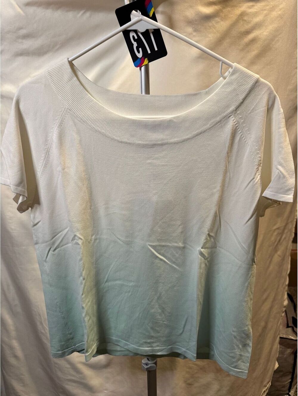 173 Kasper Petite Ombre Rayon Nylon Blend Top Size Large
